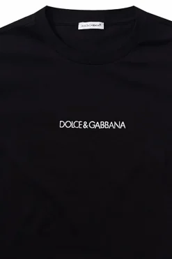 Dolce & Gabbana Kids CZARNY T-shirt z logo