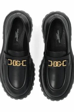 Dolce & Gabbana Kids CZARNY Skórzane buty typu `loafers`