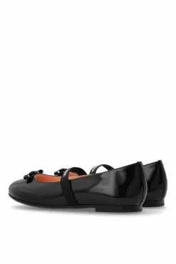 Dolce & Gabbana Kids CZARNY Skórzane baleriny z elastycznym paskiem