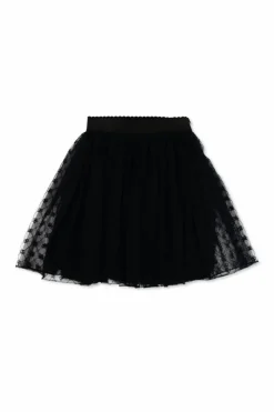 Dolce & Gabbana Kids CZARNY Tiulowa spódnica z monogramem