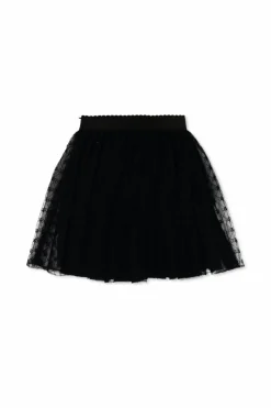 Dolce & Gabbana Kids CZARNY Tiulowa spódnica z monogramem