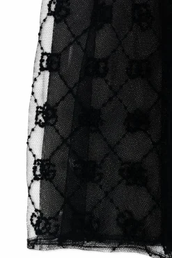 Dolce & Gabbana Kids CZARNY Tiulowa spódnica z monogramem