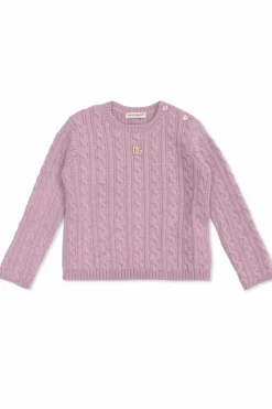 Dolce & Gabbana Kids FIOLETOWY Sweter z logo