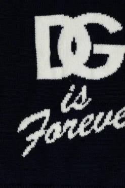 Dolce & Gabbana Kids GRANATOWY Sweter z logo