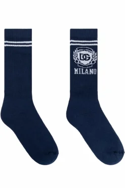 Dolce & Gabbana Kids GRANATOWY Bawełniane skarpety