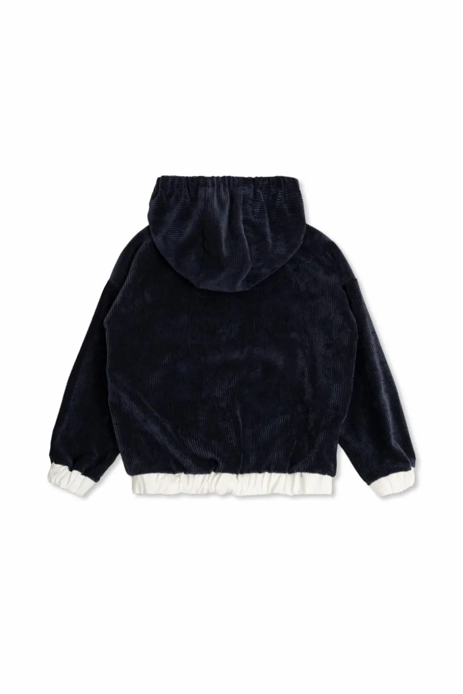 Dolce & Gabbana Kids GRANATOWY Sztruksowa bluza z kapturem