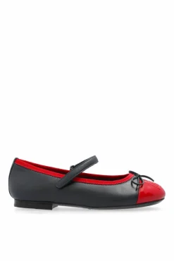 Dolce & Gabbana Kids GRANATOWY Skórzane baleriny z logo