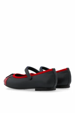 Dolce & Gabbana Kids GRANATOWY Skórzane baleriny z logo