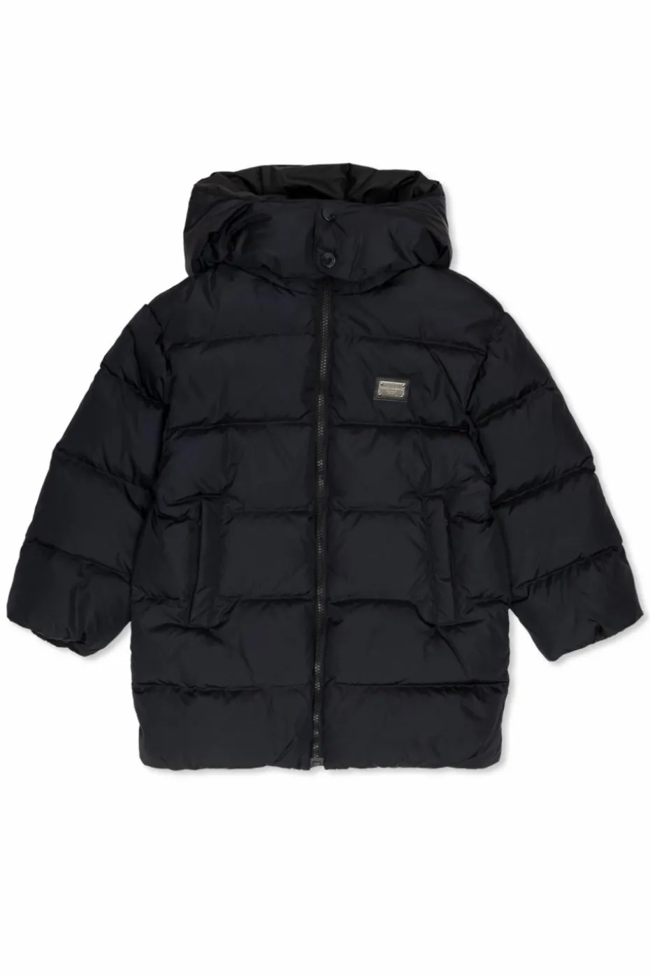 Dolce & Gabbana Kids GRANATOWY Kurtka z odpinanym kapturem
