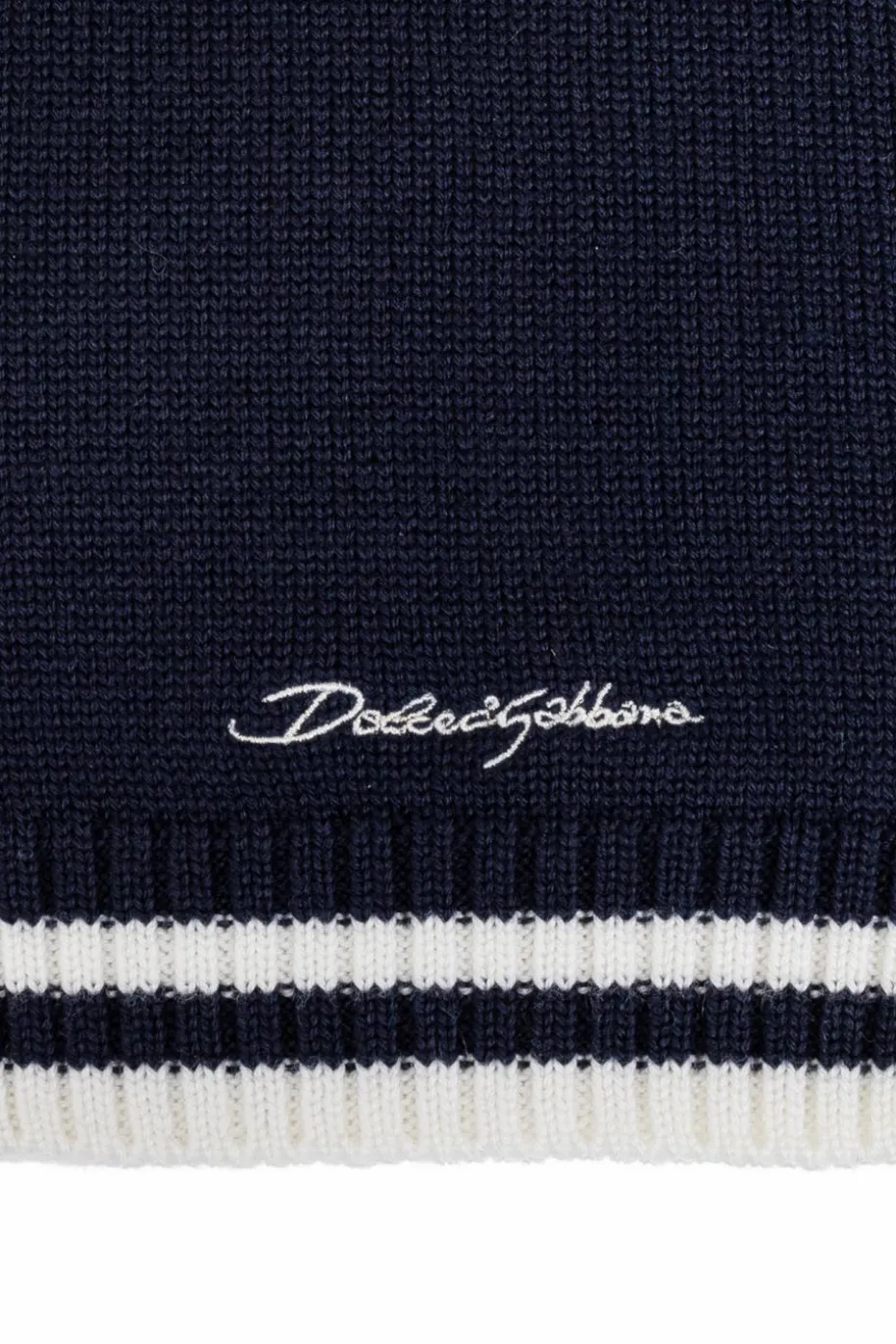 Dolce & Gabbana Kids GRANATOWY Wełniany szal z logo
