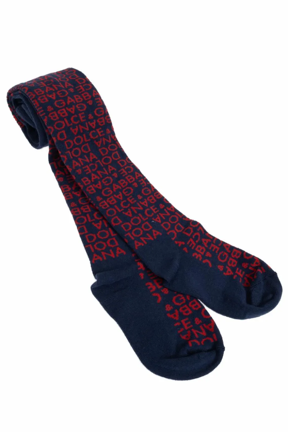 Dolce & Gabbana Kids GRANATOWY Rajstopy z monogramem