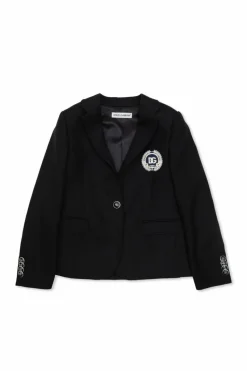 Dolce & Gabbana Kids GRANATOWY Marynarka z naszywką z logo