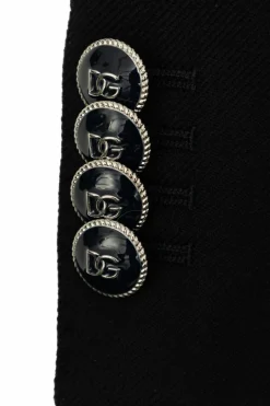 Dolce & Gabbana Kids GRANATOWY Marynarka z naszywką z logo