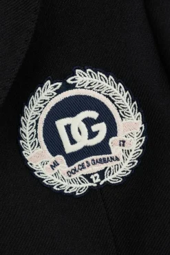 Dolce & Gabbana Kids GRANATOWY Marynarka z naszywką z logo