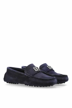 Dolce & Gabbana Kids GRANATOWY Zamszowe mokasyny
