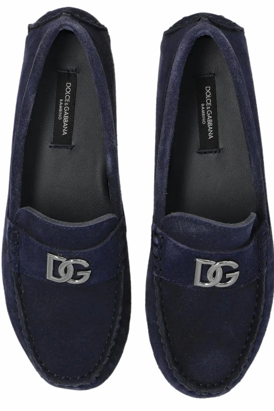 Dolce & Gabbana Kids GRANATOWY Zamszowe mokasyny