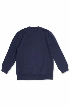 Dolce & Gabbana Kids GRANATOWY Sweter z nadrukowanym logo