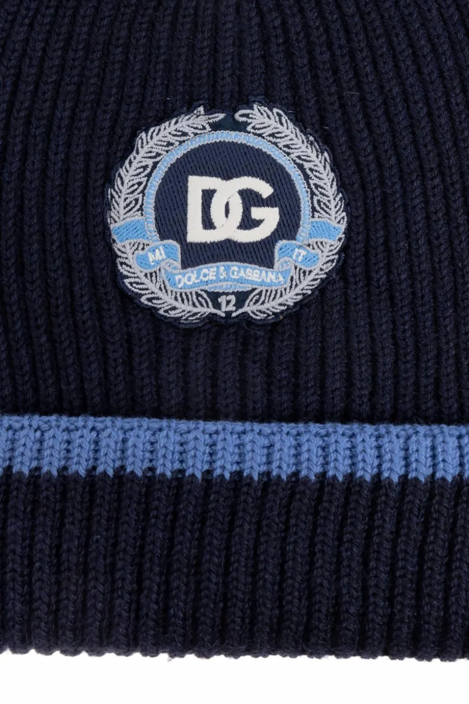 Dolce & Gabbana Kids GRANATOWY Czapka z logo