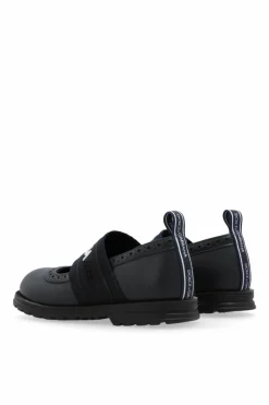 Dolce & Gabbana Kids GRANATOWY Skórzane baleriny z logo