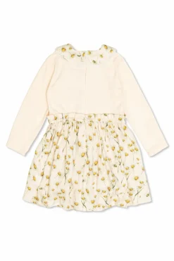 Dolce & Gabbana Kids kremowy Sukienka z motywem kwiatowym