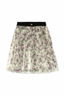 Dolce & Gabbana Kids kremowy Spódnica z motywem kwiatowym