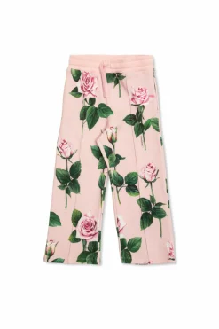 Dolce & Gabbana Kids RÓŻOWY Spodnie z motywem kwiatowym