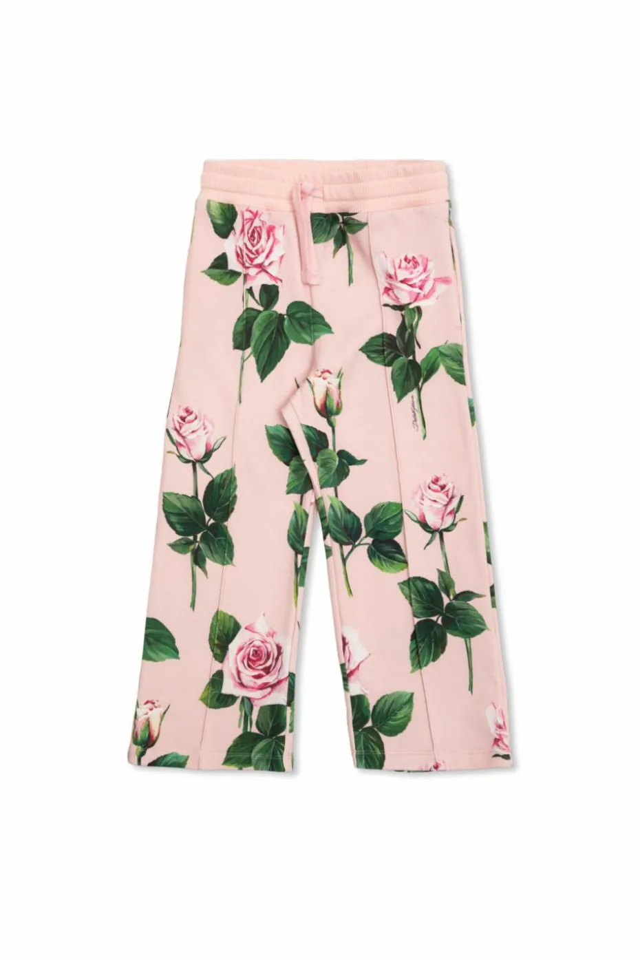 Dolce & Gabbana Kids RÓŻOWY Spodnie z motywem kwiatowym