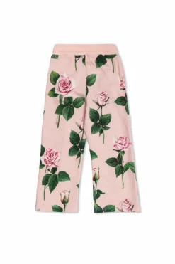 Dolce & Gabbana Kids RÓŻOWY Spodnie z motywem kwiatowym