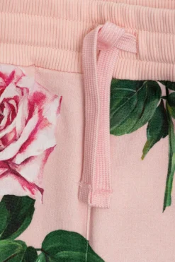 Dolce & Gabbana Kids RÓŻOWY Spodnie z motywem kwiatowym