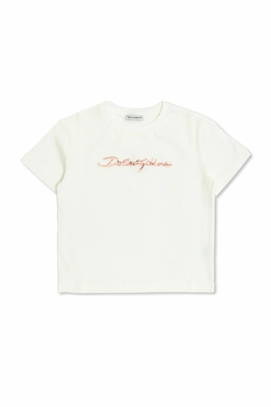 Dolce & Gabbana Kids RÓŻOWY T-shirt z logo