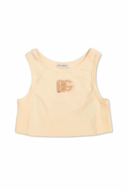 Dolce & Gabbana Kids RÓŻOWY Top z aplikacją
