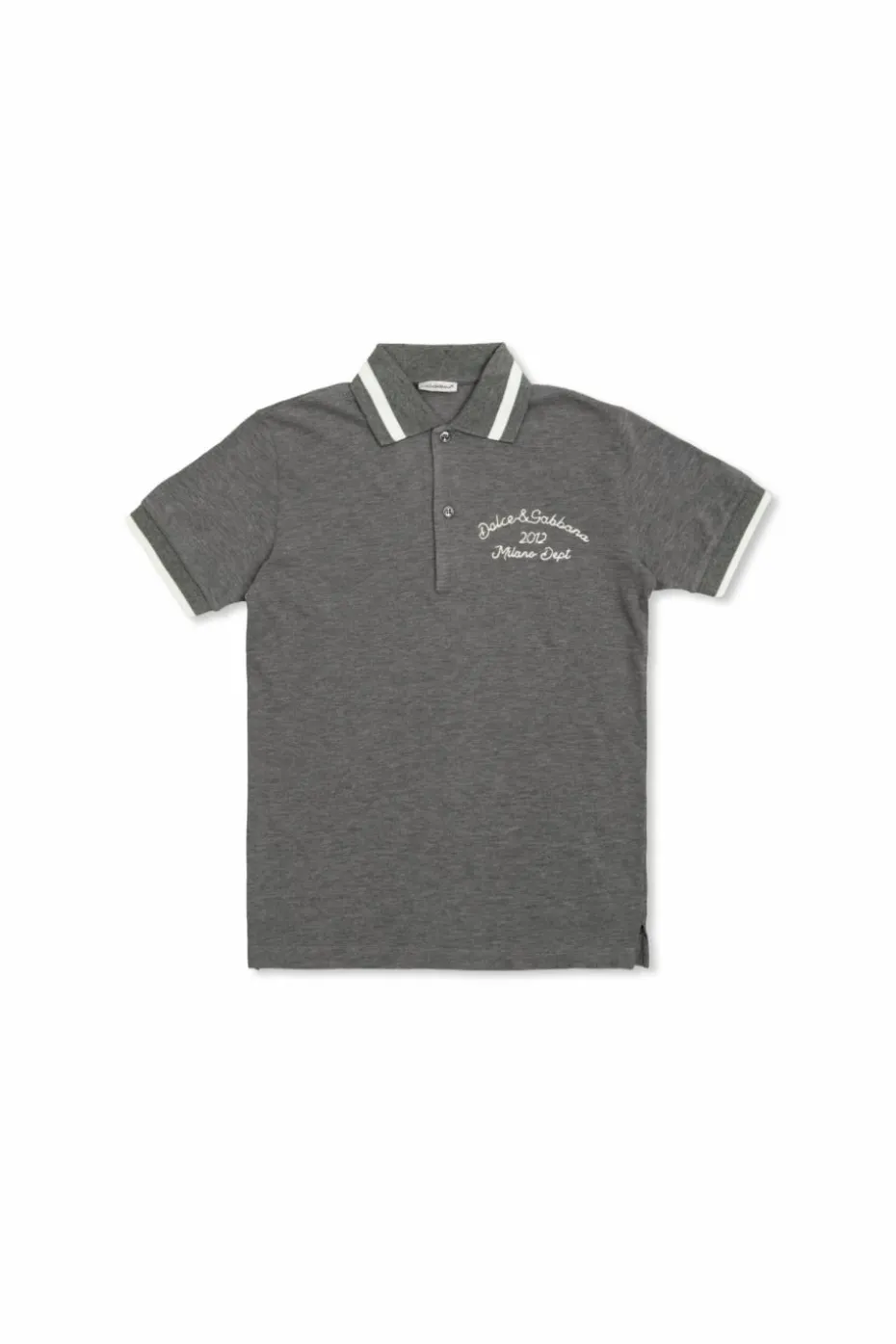 Dolce & Gabbana Kids SZARY Polo z wyszytym logo