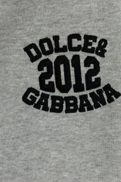 Dolce & Gabbana Kids SZARY Spodnie dresowe z wyszytym logo
