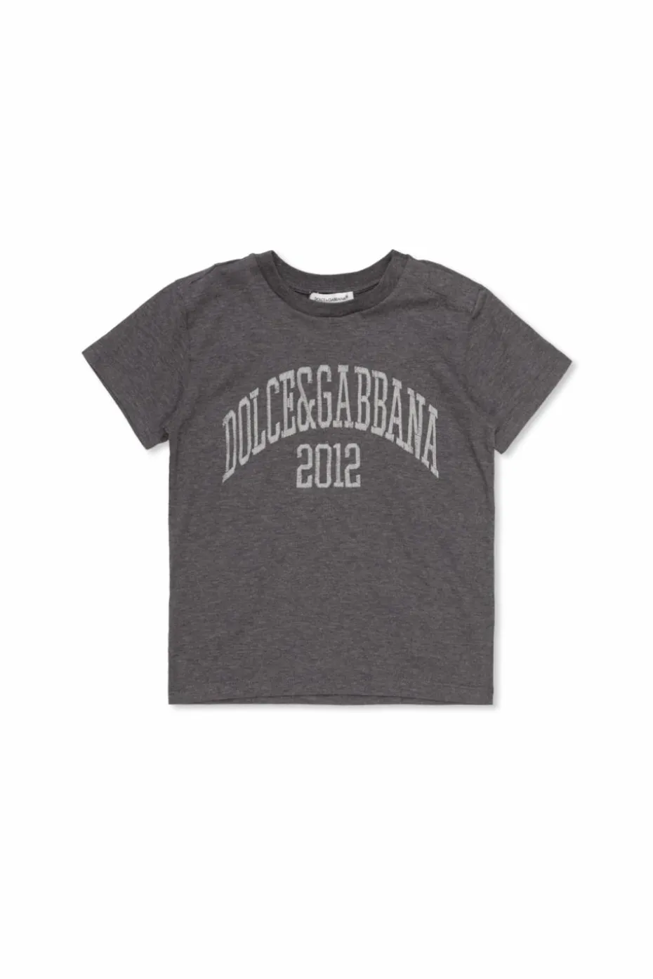 Dolce & Gabbana Kids SZARY T-shirt z logo