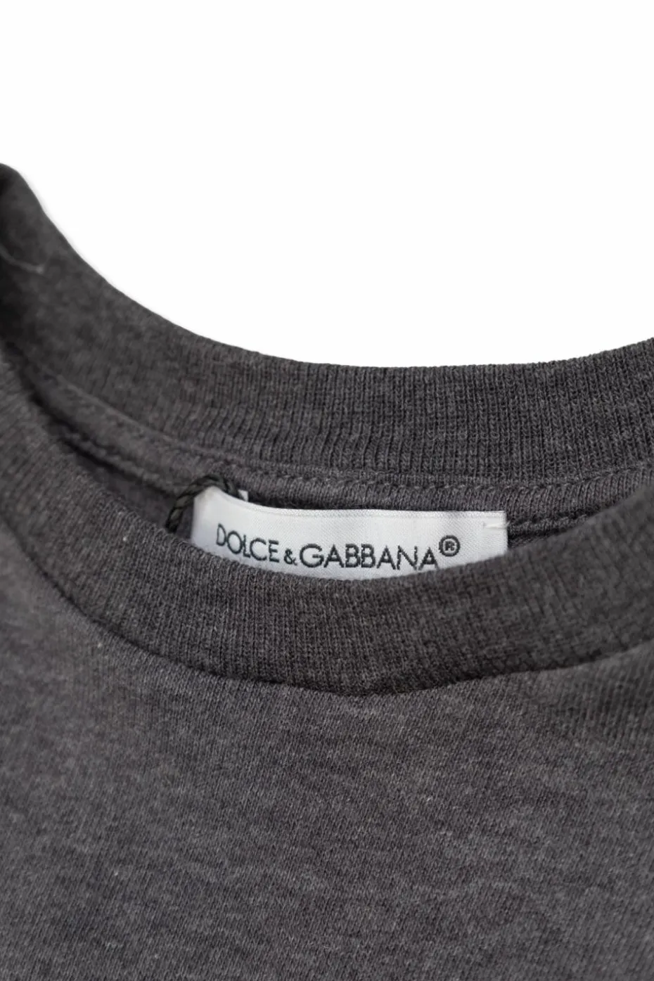 Dolce & Gabbana Kids SZARY T-shirt z logo
