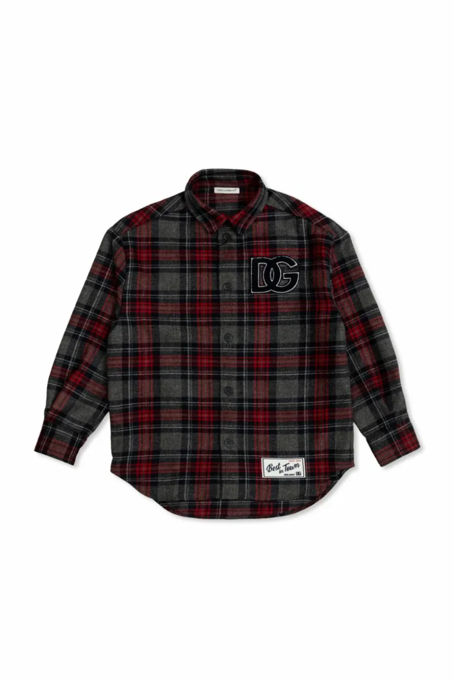 Dolce & Gabbana Kids SZARY Koszula ze wzorem w kratę