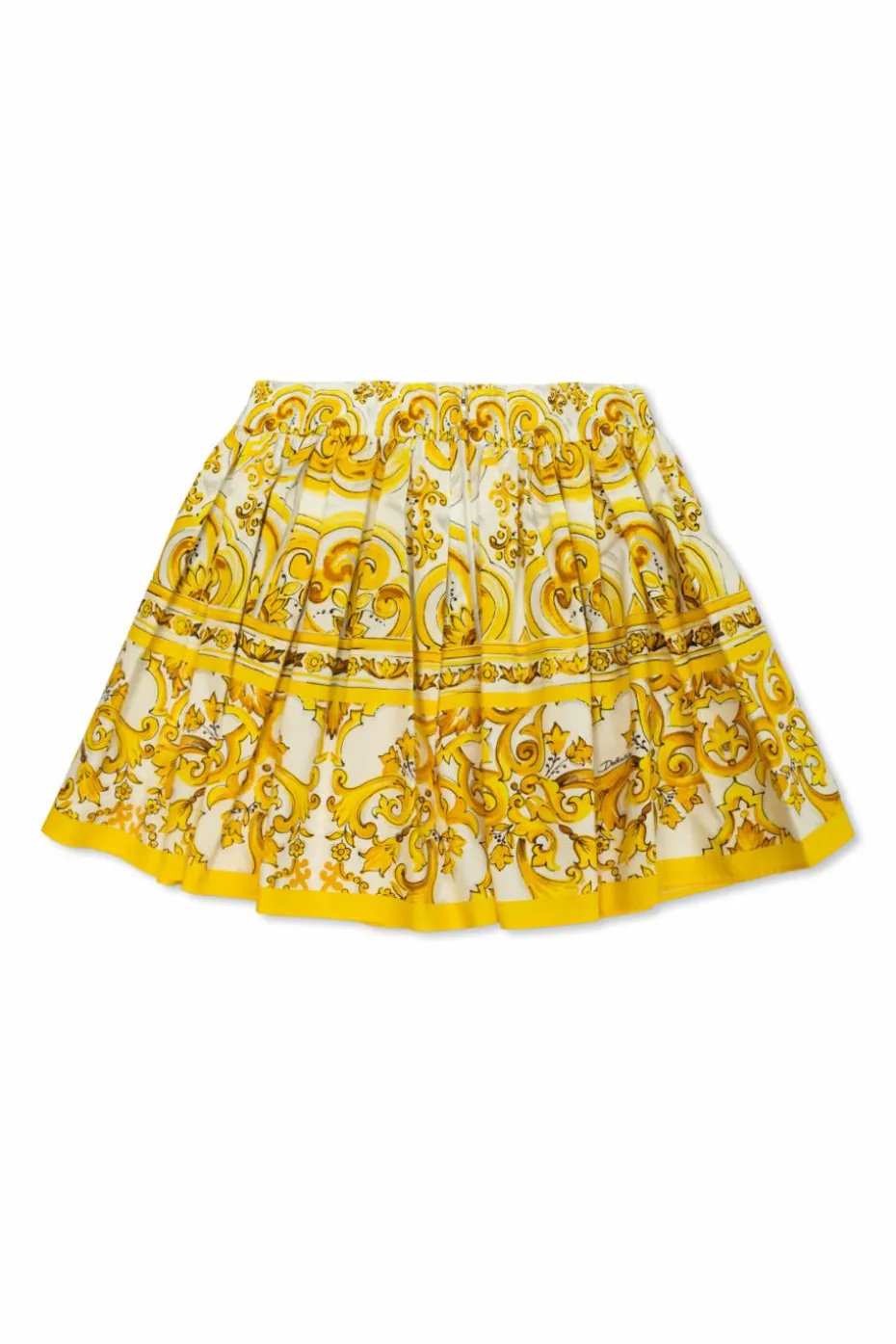 Dolce & Gabbana Kids ŻÓŁTY Spódnica z nadrukiem `barocco`
