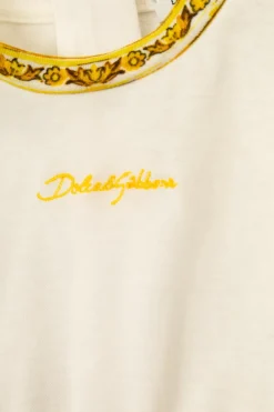 Dolce & Gabbana Kids ŻÓŁTY Sukienka z nadrukiem