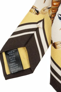 Dolce & Gabbana kremowy Jedwabny krawat