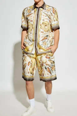 Dolce & Gabbana kremowy Jedwabne szorty