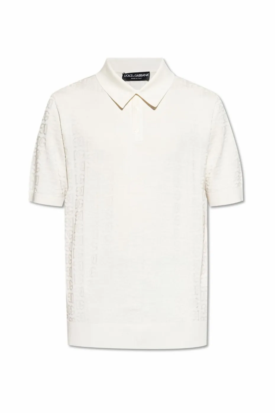 Dolce & Gabbana kremowy Jedwabne polo