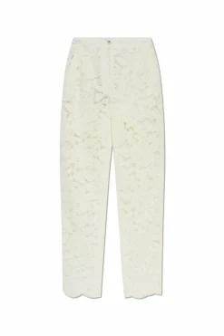 Dolce & Gabbana kremowy Koronkowe spodnie