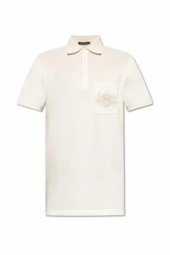 Dolce & Gabbana kremowy Polo z kieszenią