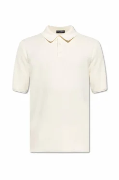 Dolce & Gabbana kremowy Prążkowane polo