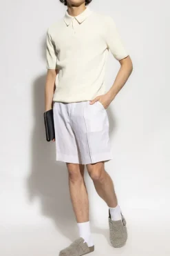 Dolce & Gabbana kremowy Prążkowane polo