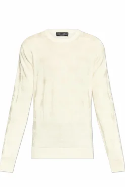 Dolce & Gabbana kremowy Sweter z monogramem