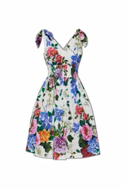 Dolce & Gabbana MULTIKOLOR Sukienka z motywem kwiatowym