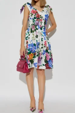 Dolce & Gabbana MULTIKOLOR Sukienka z motywem kwiatowym