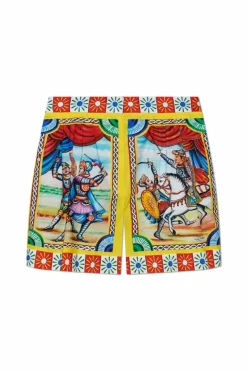 Dolce & Gabbana MULTIKOLOR Szorty z nadrukiem `Carretto`