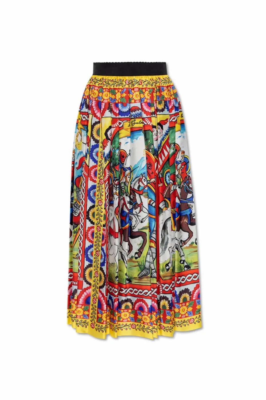 Dolce & Gabbana MULTIKOLOR Jedwabna spódnica ze wzorem `Caretto`